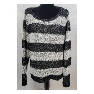 Arizona Jeans Co Black & White Fleece Long Sleeve Shirt Women's XXL